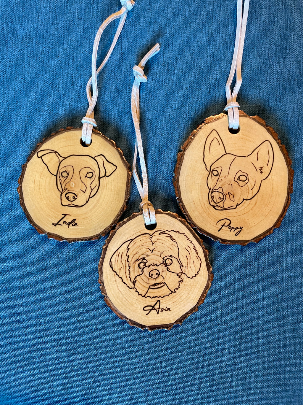 Custom pet portrait ornament