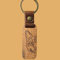 Cat wood keychain