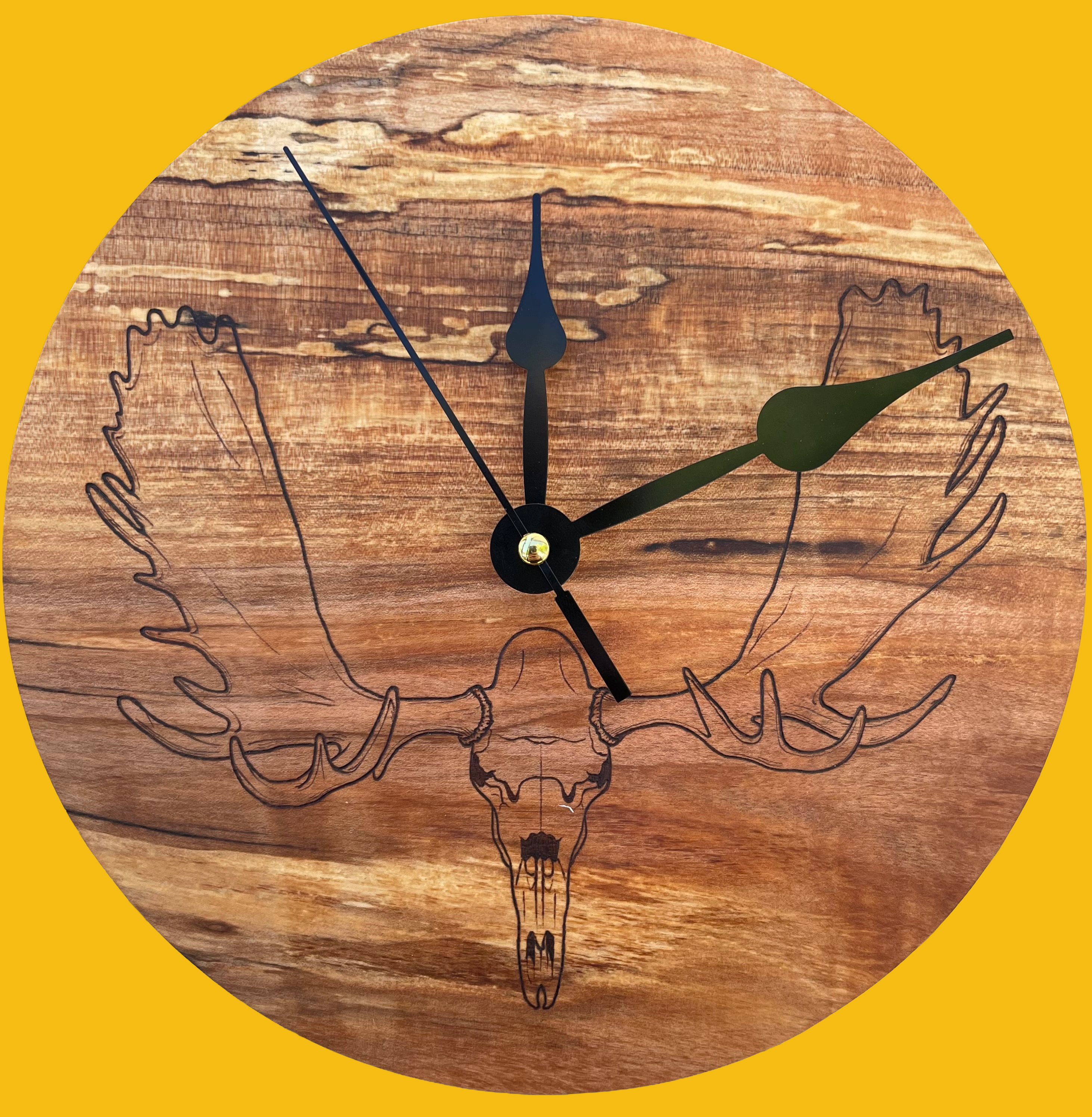Moose skull clock