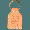 Dice leather keychain