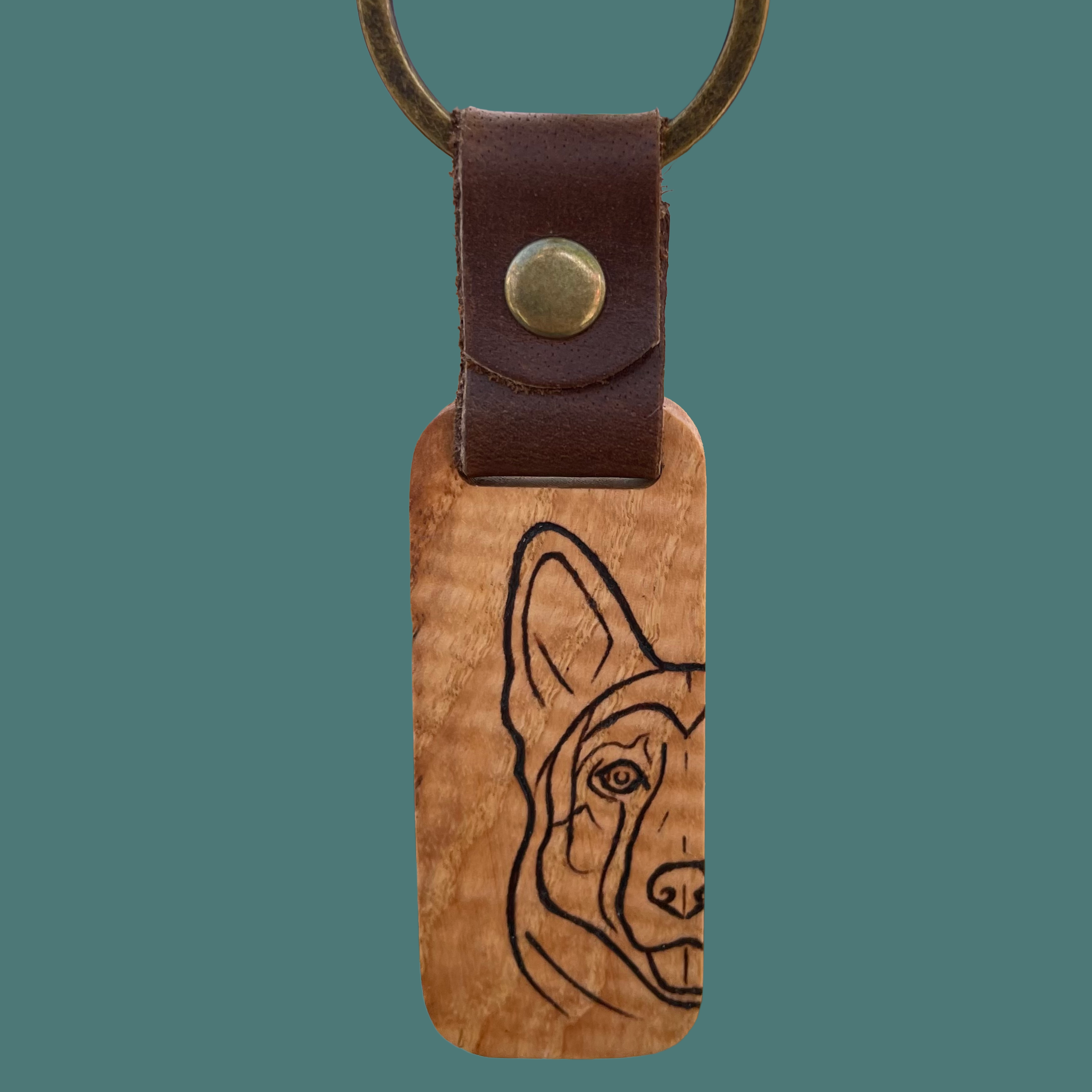 Dog breed wood keychain