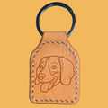 Dog breed leather keychain