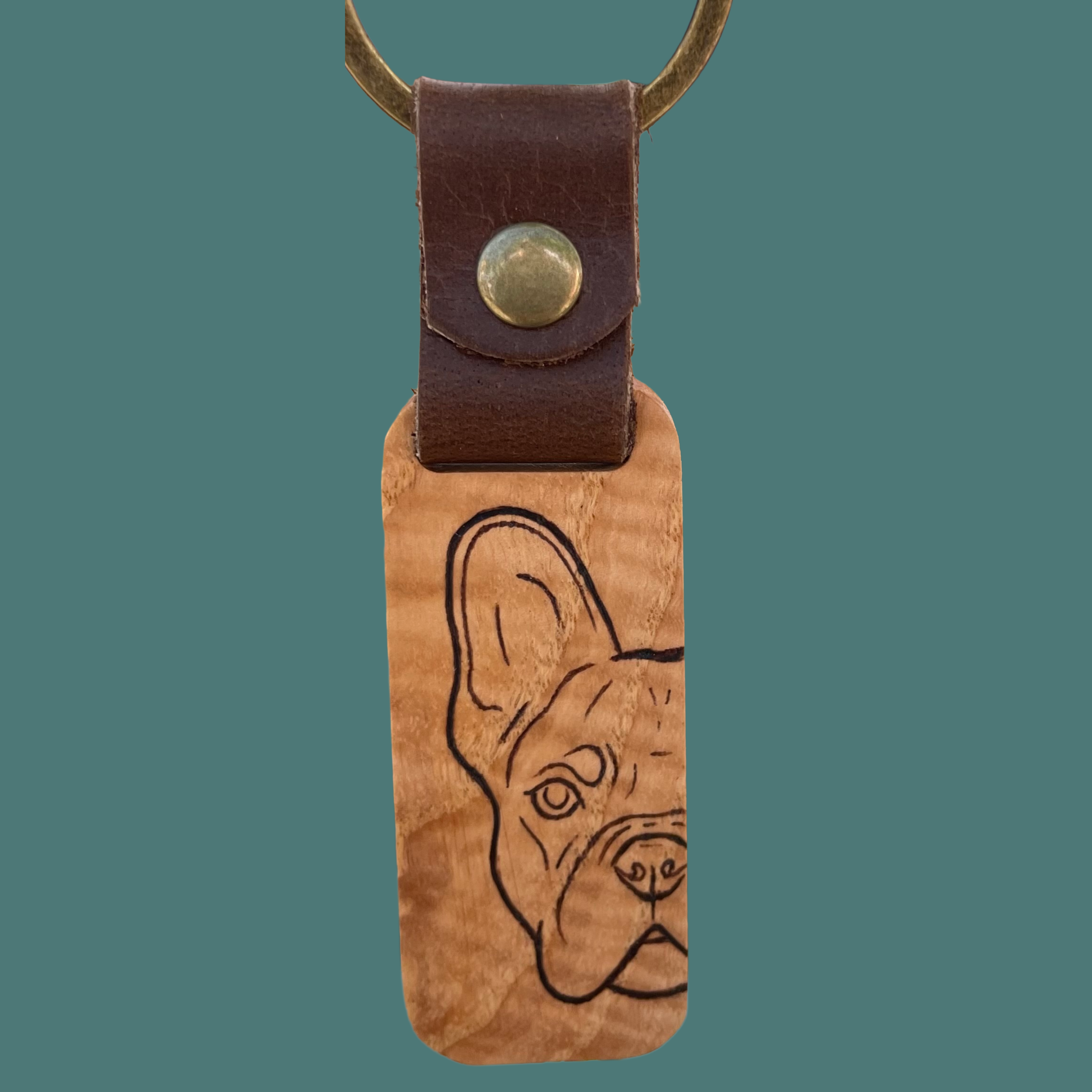 Dog breed wood keychain