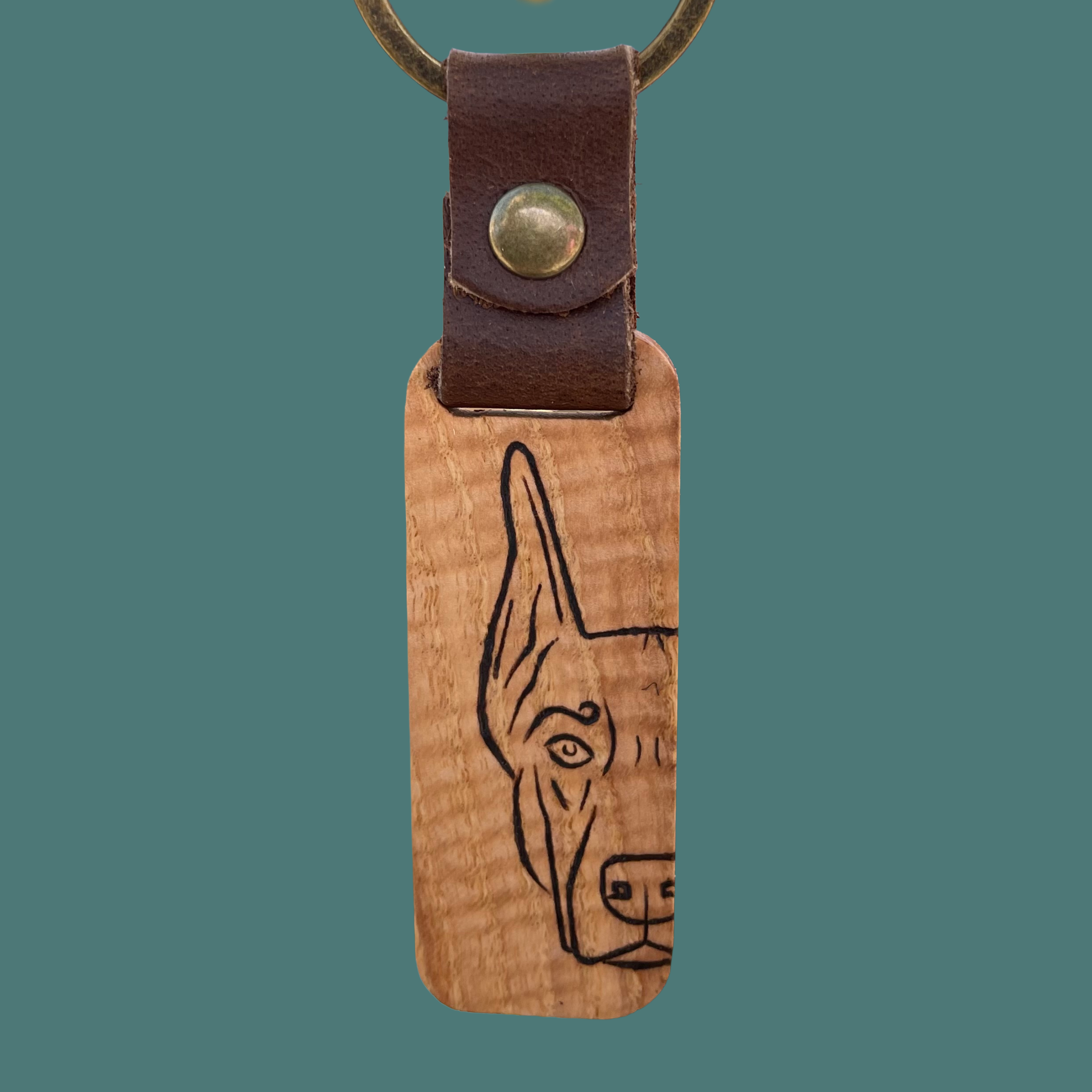 Dog breed wood keychain