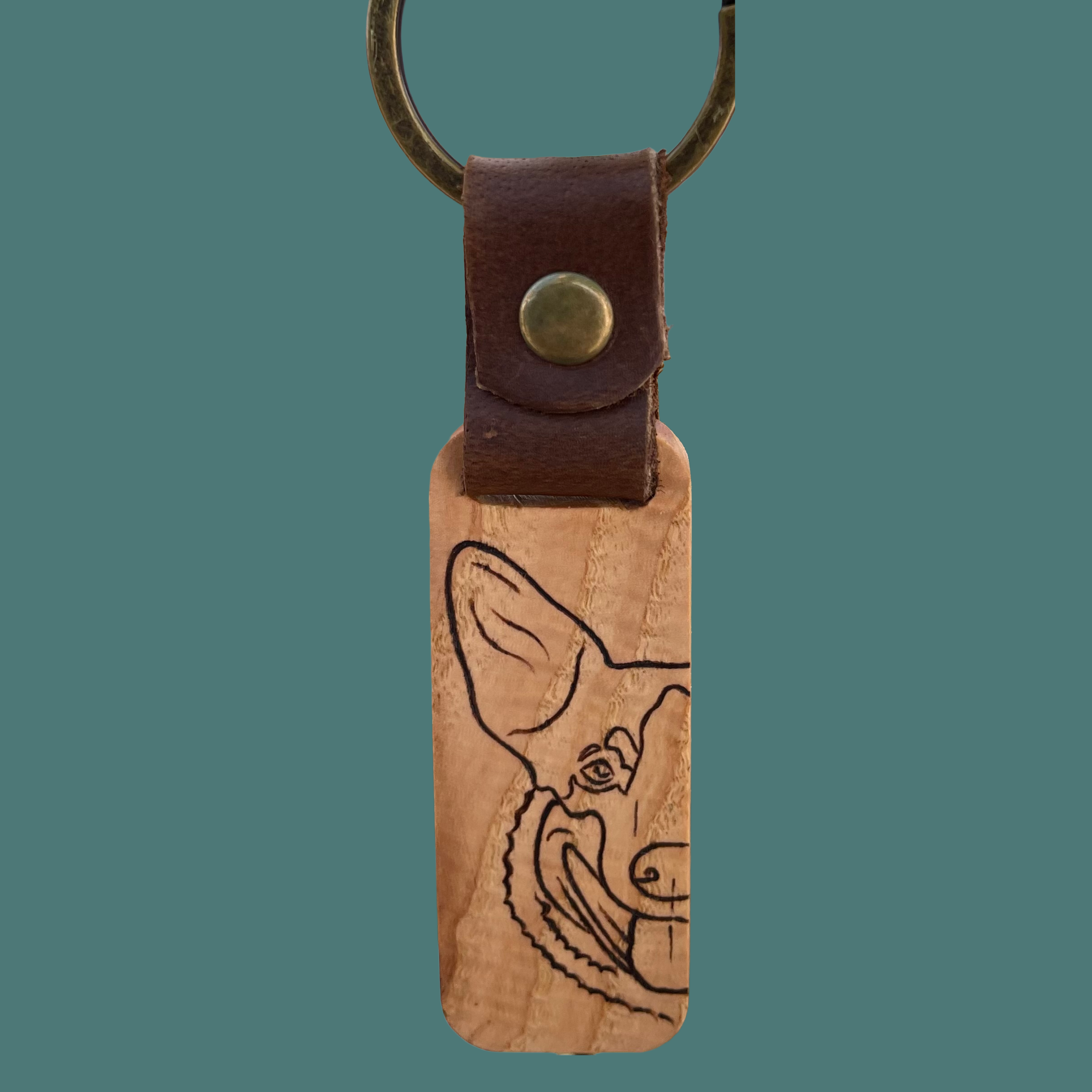 Dog breed wood keychain