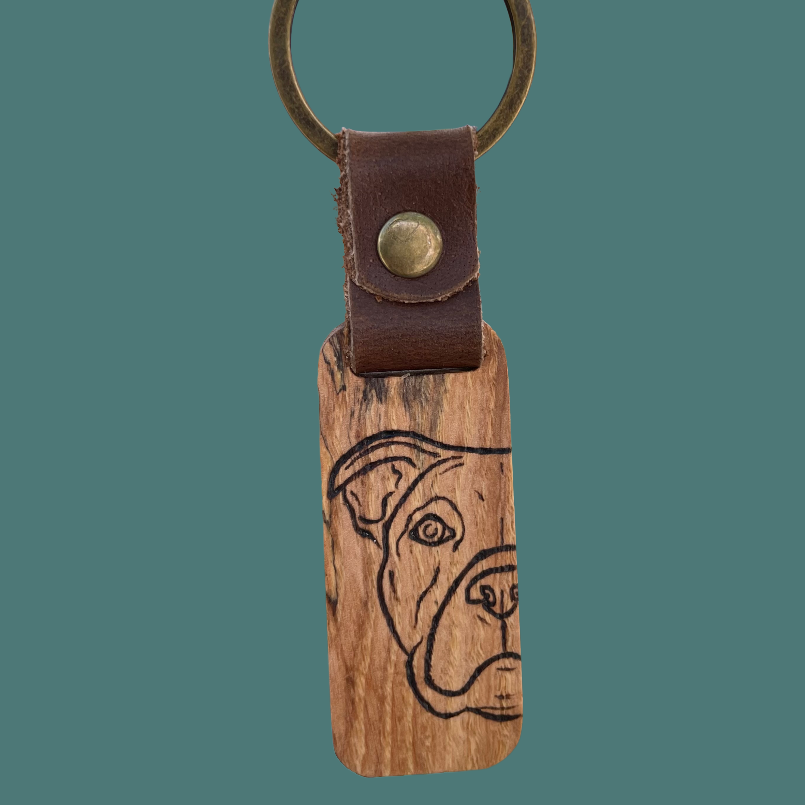 Dog breed wood keychain