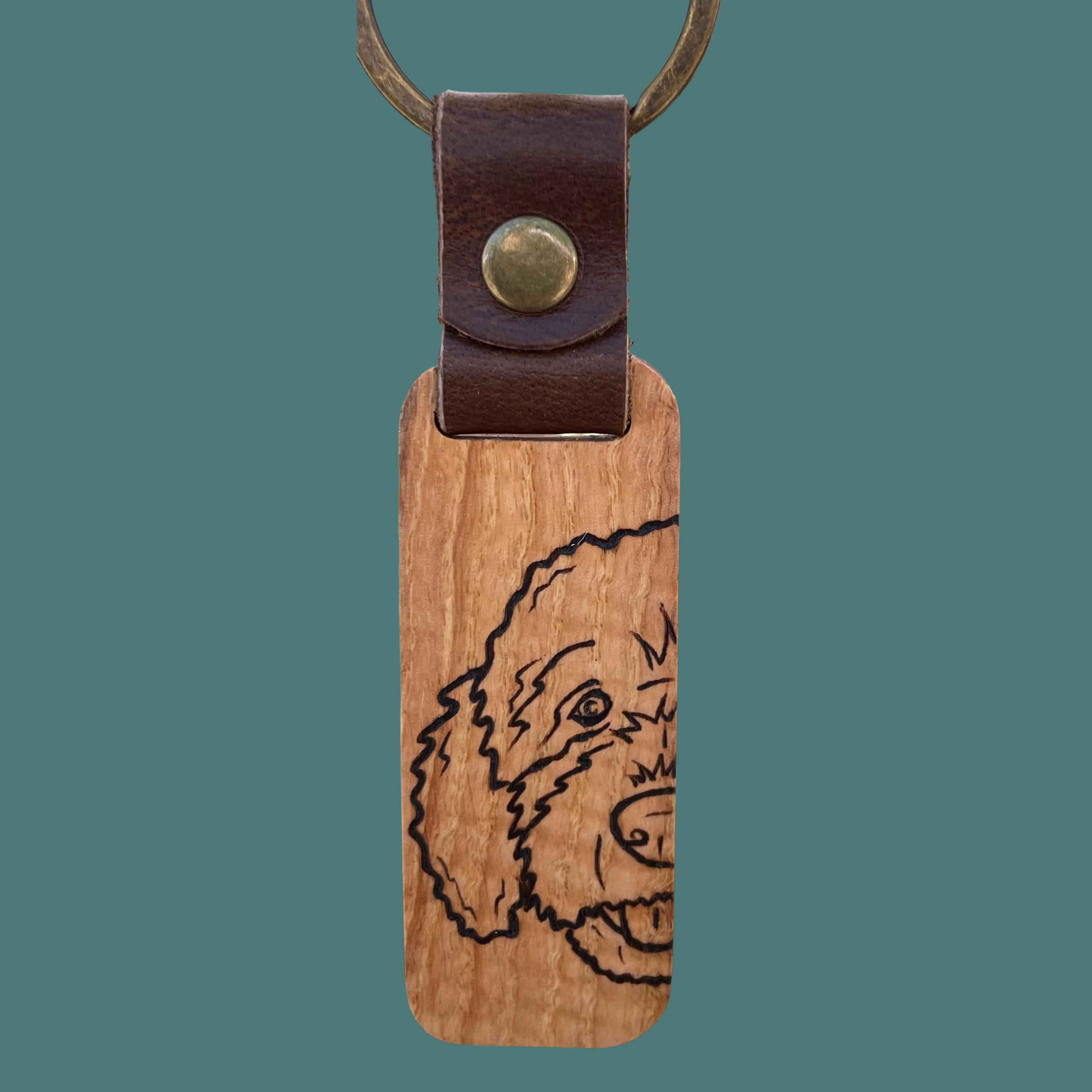 Dog breed wood keychain