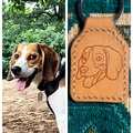 Custom pet portrait leather keychain